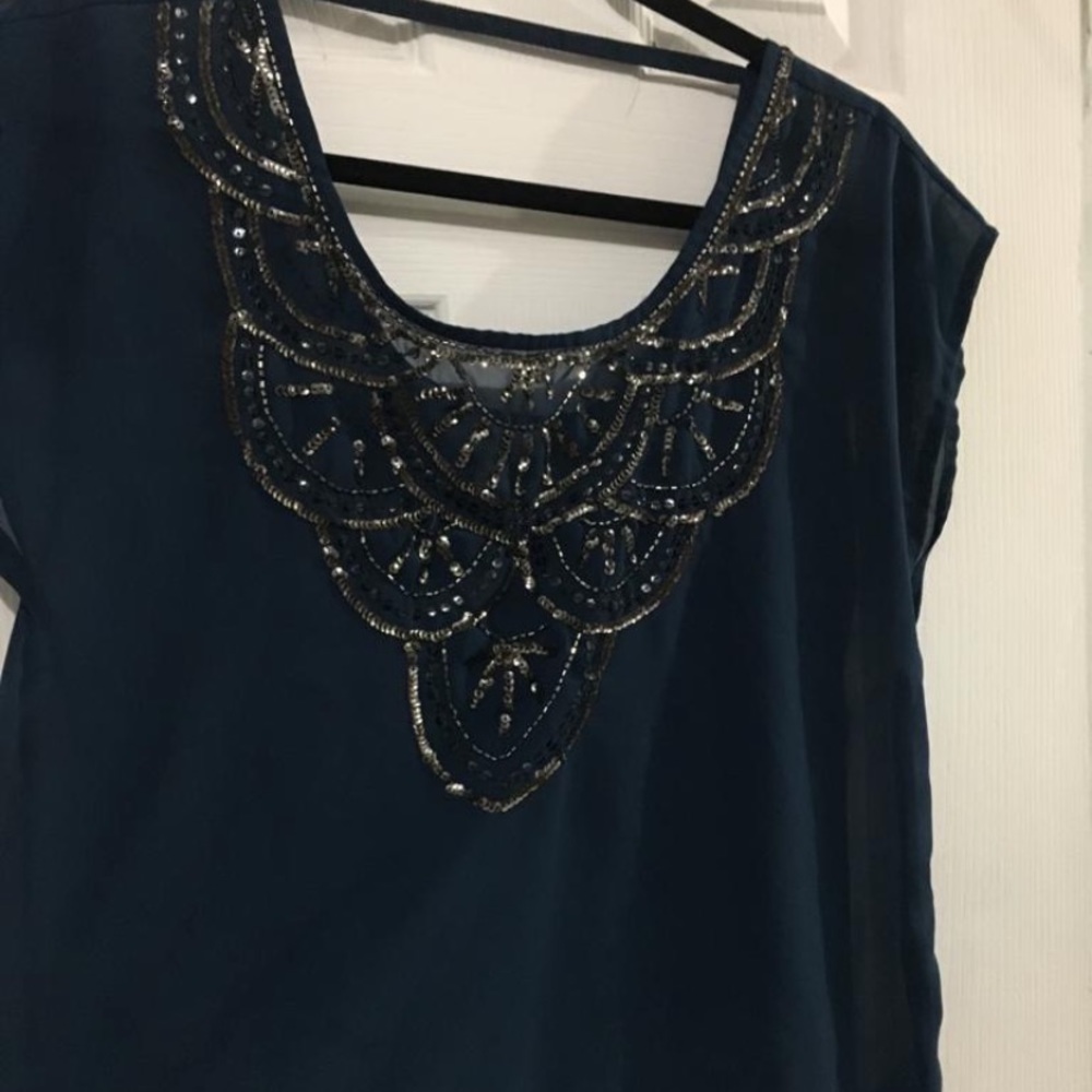 Dark blue top